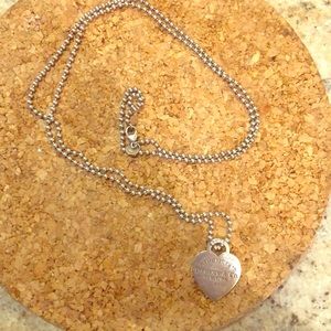 Tiffany long chain heart necklace